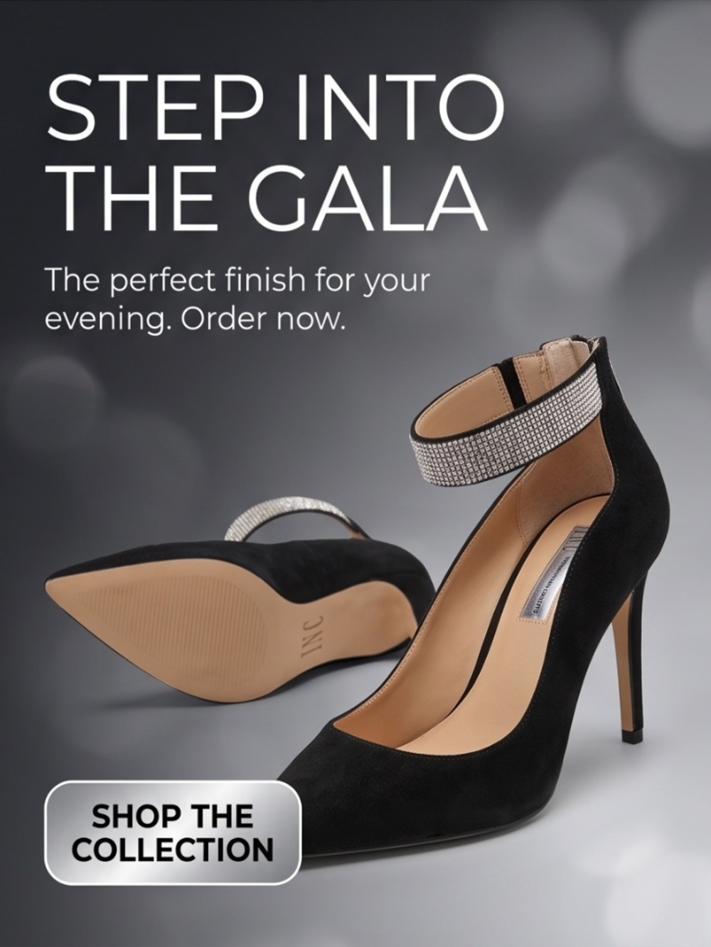 Black Suede and Bling Pumps